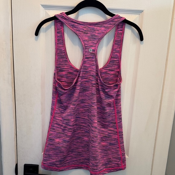 90 Degree by Reflex Women's Heathered Pink Racerback Tank - Picture 4 of 5